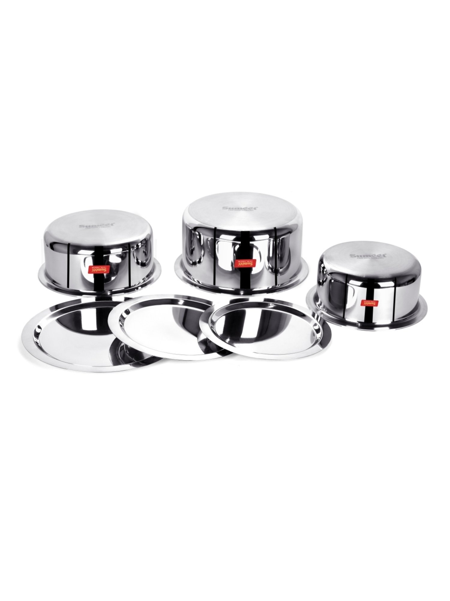 Sumeet Cook Smart TriPly SAS Tope Set of 3Pc with Lid- (2Ltr, 18Cm), (3Ltr, 20Cm), (4Ltr, 22Cm)