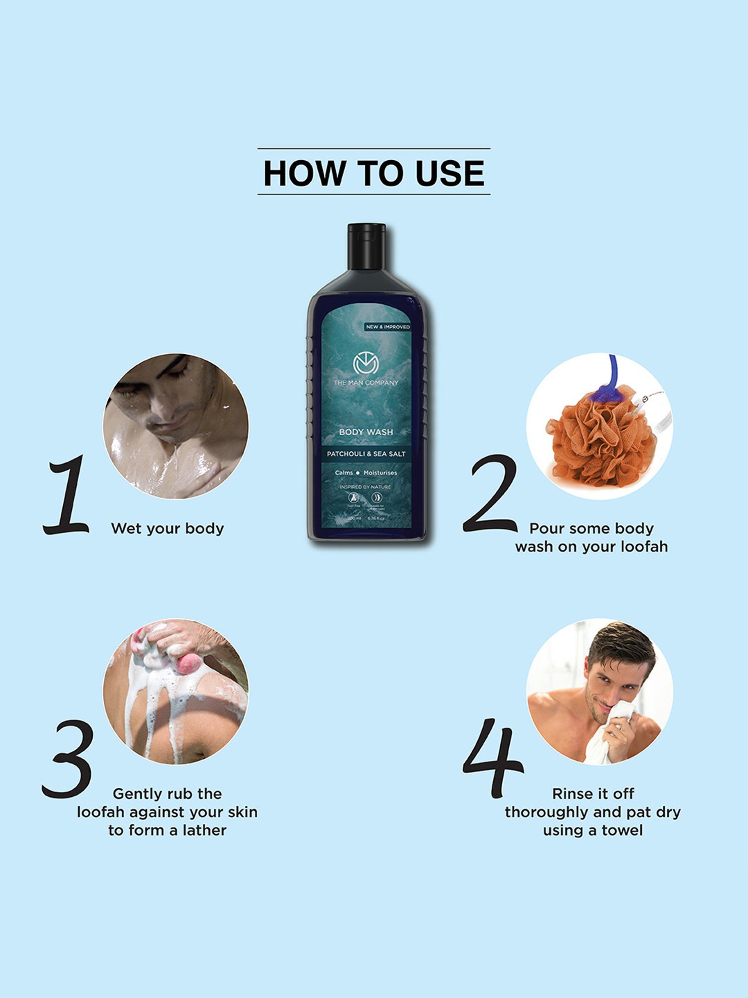 The Man Company Patchouli & Sea Salt Body Wash - 200 ml