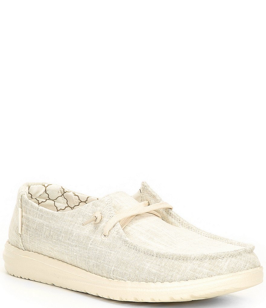 Hey Dude Women's Wendy Sparkling Metallic Canvas Washable Slip-Ons