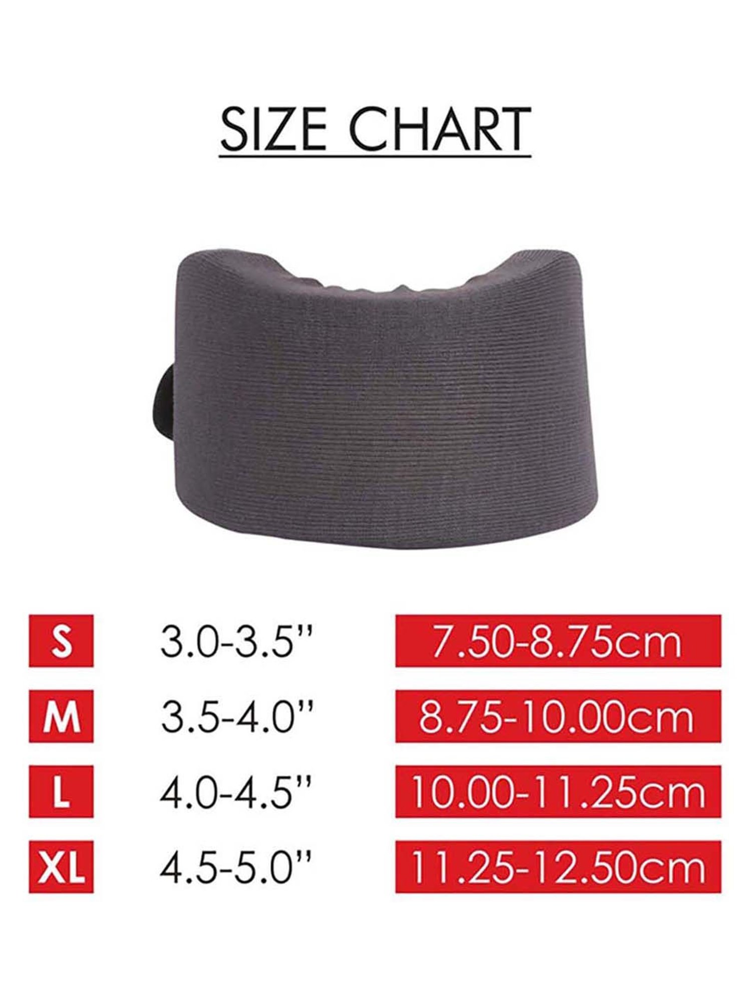 AccuSure Soft Cervical Collar Support Adjustable Neck Brace - M (Grey)