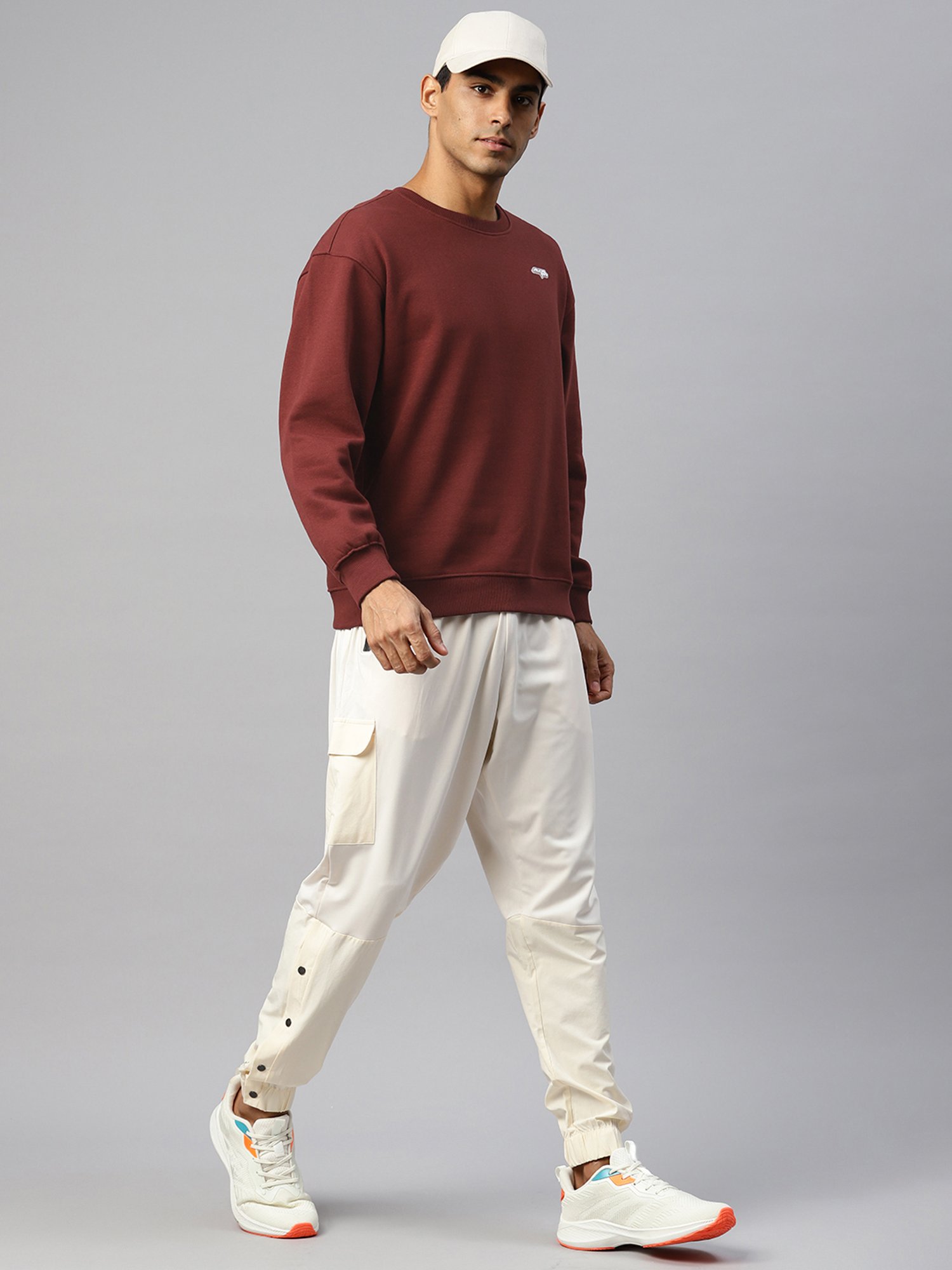 ALCIS Red Regular Fit Graphic Print Sweatshirt