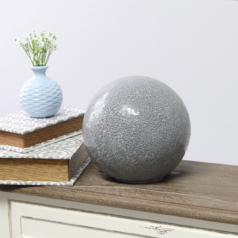 1 Light Mosaic Stone Ball Table Lamp Gray - Simple Designs