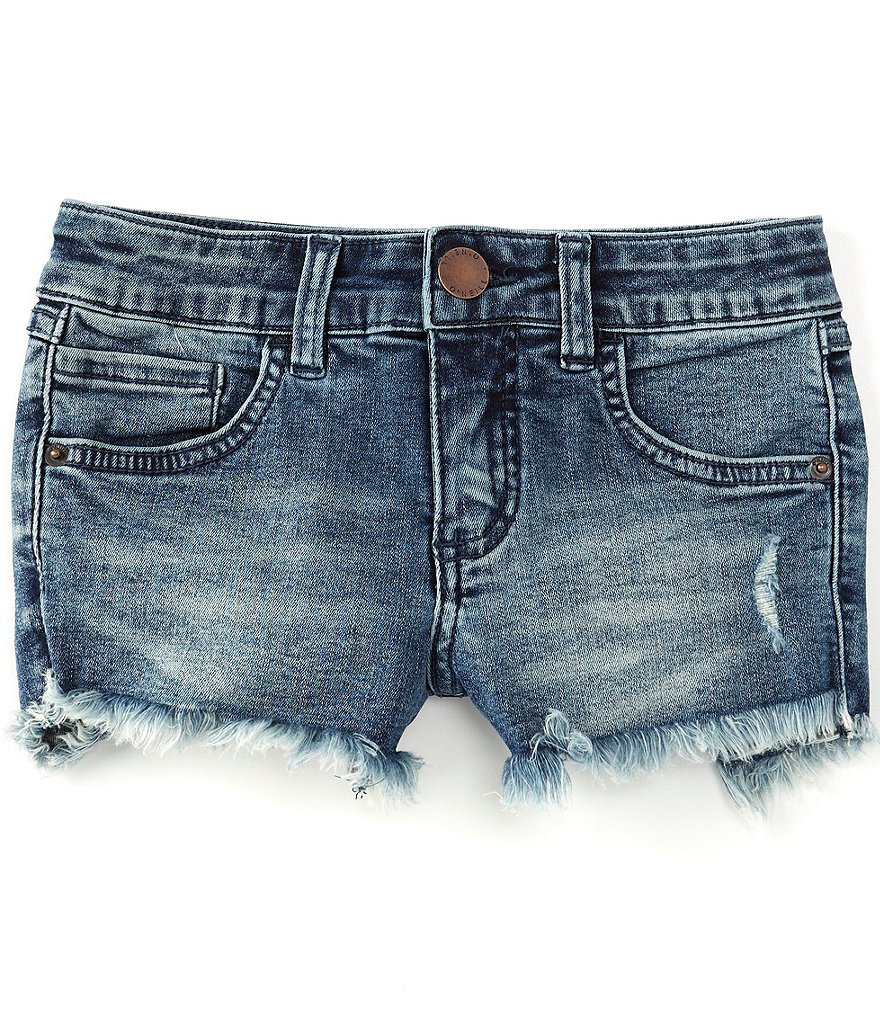 O'Neill Big Girls 7-14 Aiden Frayed-Hem Denim Shorts