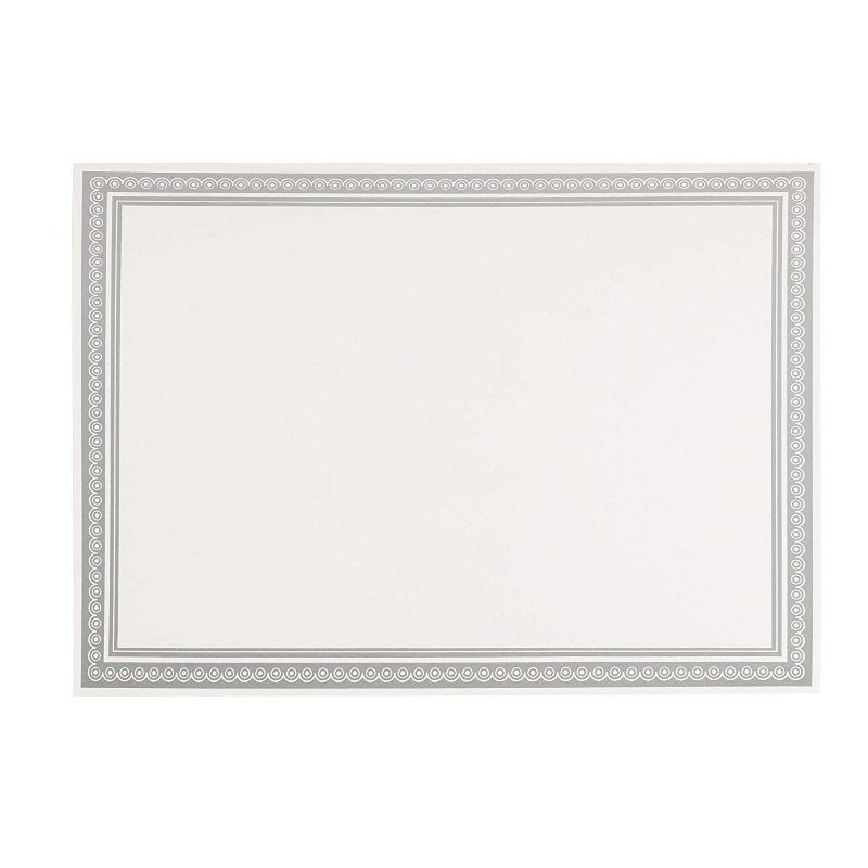 Sustainable Greetings 25-Count Metallic Silver Foil Blank Award Certificates Paper Sheets, A4 Letter Size 11 x 8.5 in