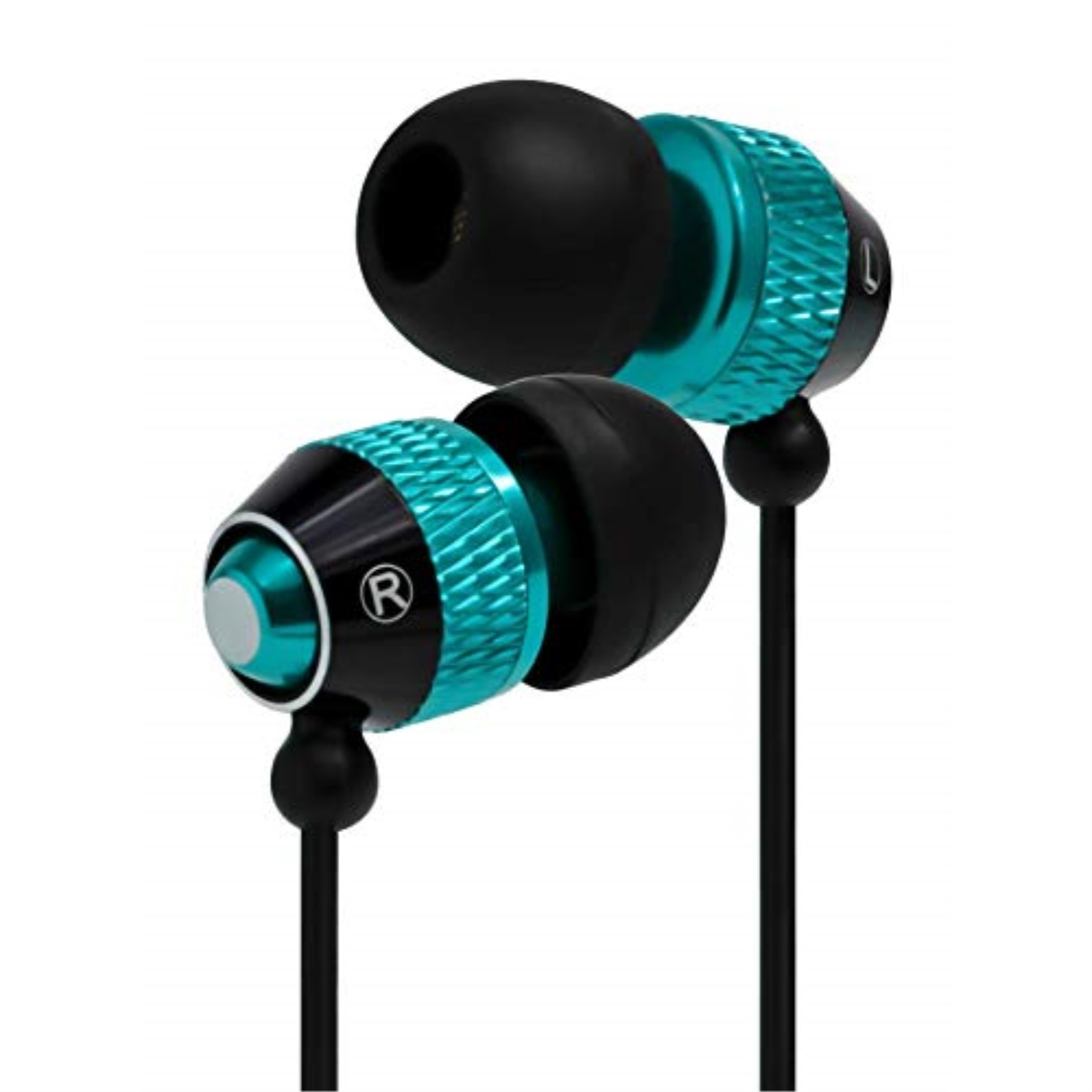 Bastex Universal Earphone/Ear Buds,3.5mm Plug, Bass Stereo Headphones In-Ear,Tangle Free Cable, with Built-In Microphone Earbuds For iPhone,iPod,iPad,Samsung,Android,Mp3,Mp4 and more-Blue/ Black