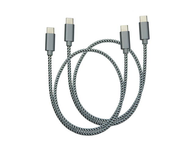 DAT 6652D USB 2.0 Type CM to CM - 3A - 1.65 ft. - 2 Pack Ideal for charging and powering USB Type-C devices