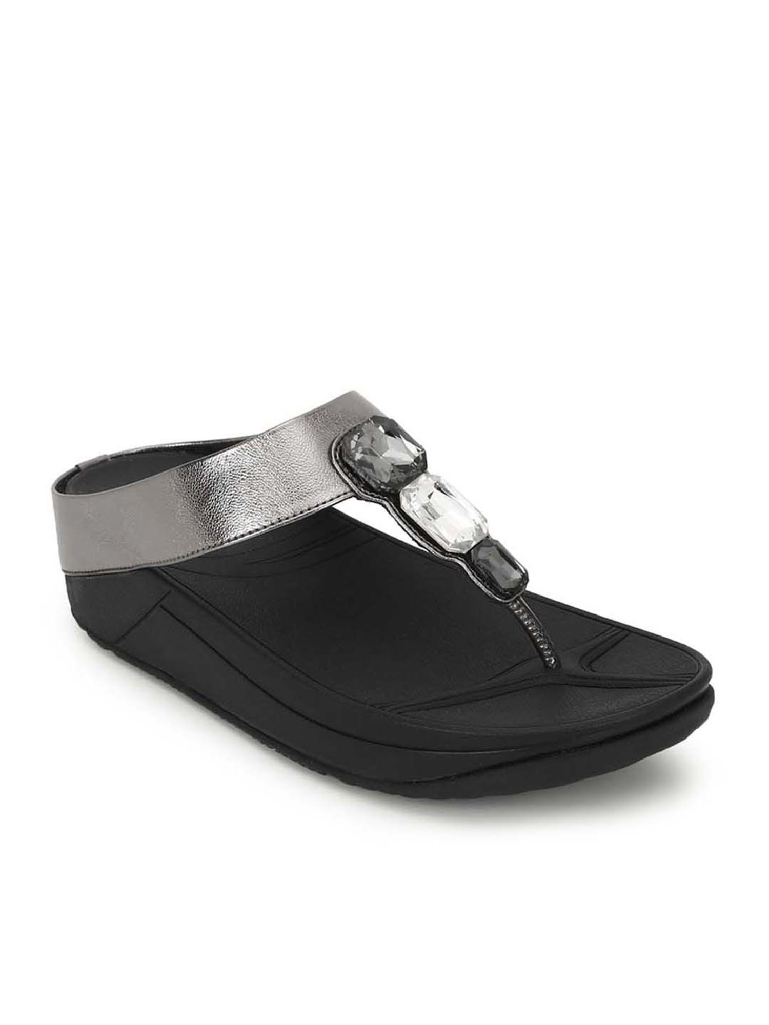Truffle Collection Women's Black T-Strap Wedges