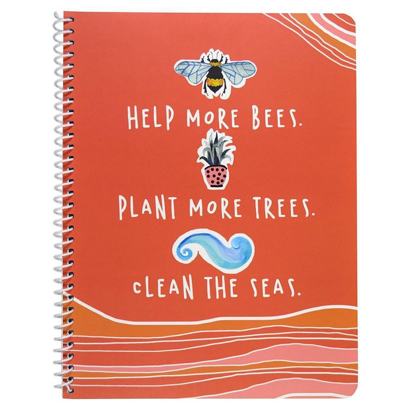 Spiral Notebook 1 Subject Wide Ruled Environmental Help More Bees - Top Flight