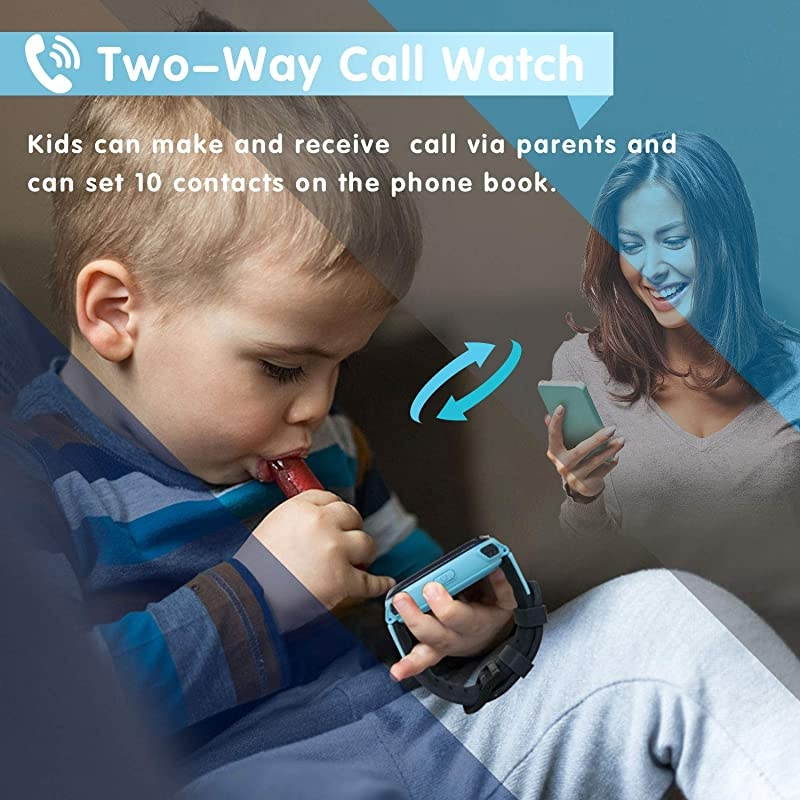 Watch for Kids Boys Girls Touch Screen Game watch with Call SOS Camera 7 Games Alarm Clock Music Player Record for Children Birthday Gifts 310 Kids Phone Watch with 1GB SD Card Blue