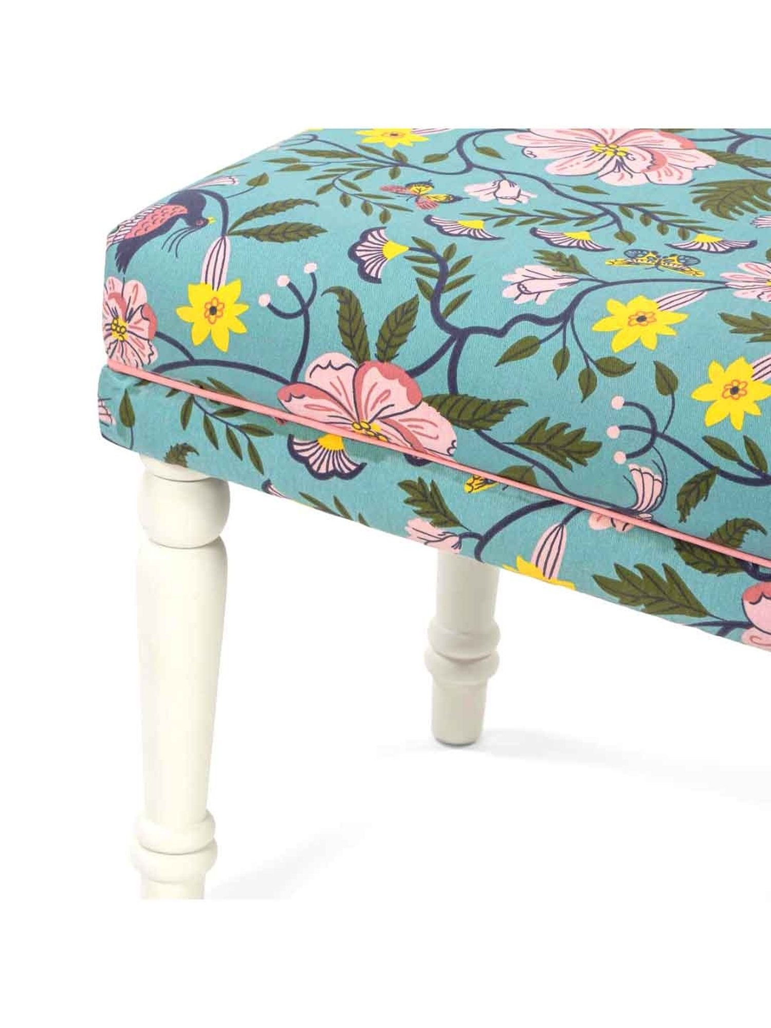 Chumbak Jodhpur Sailor Solid Blue Sheesham Wood Bench