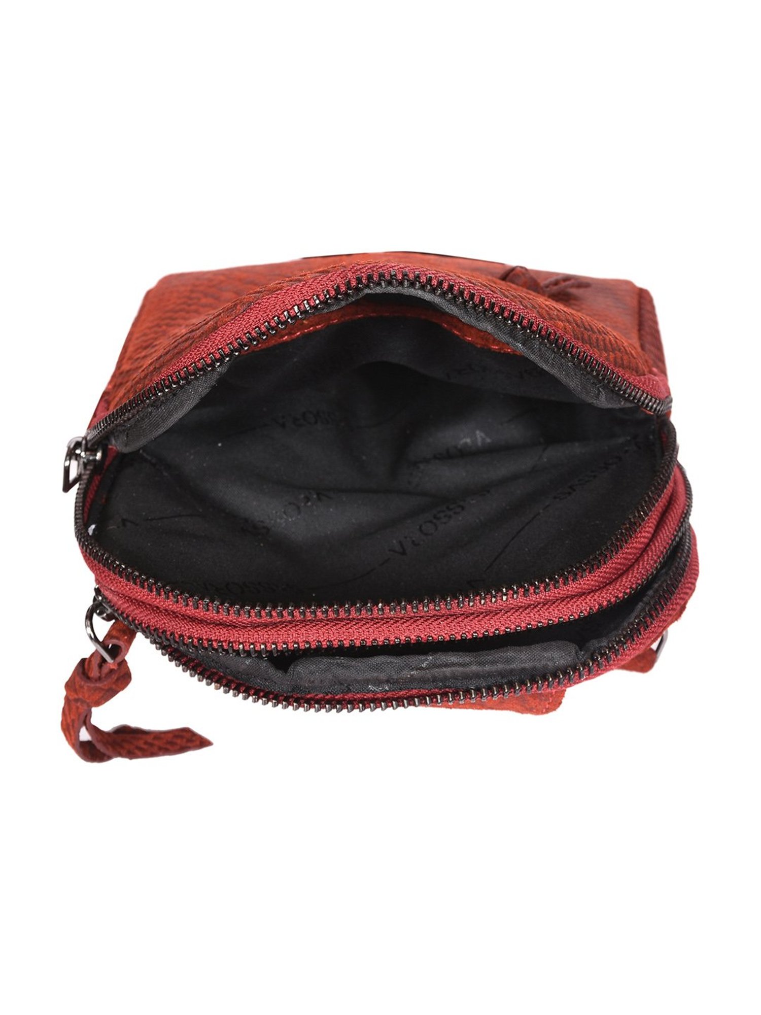 SASSORA Red MEI Animal Effect Small Leather Backpack