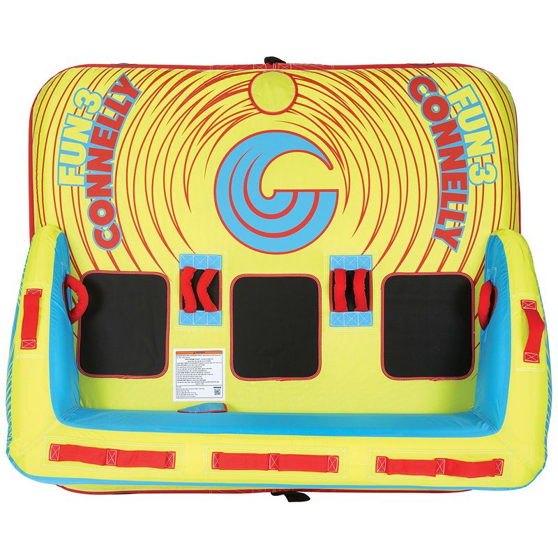 Connelly Fun 3 Person 2 Way 65x78 Inch Hybrid Inflatable Pull Behind Boat Towable Water Inner Tube