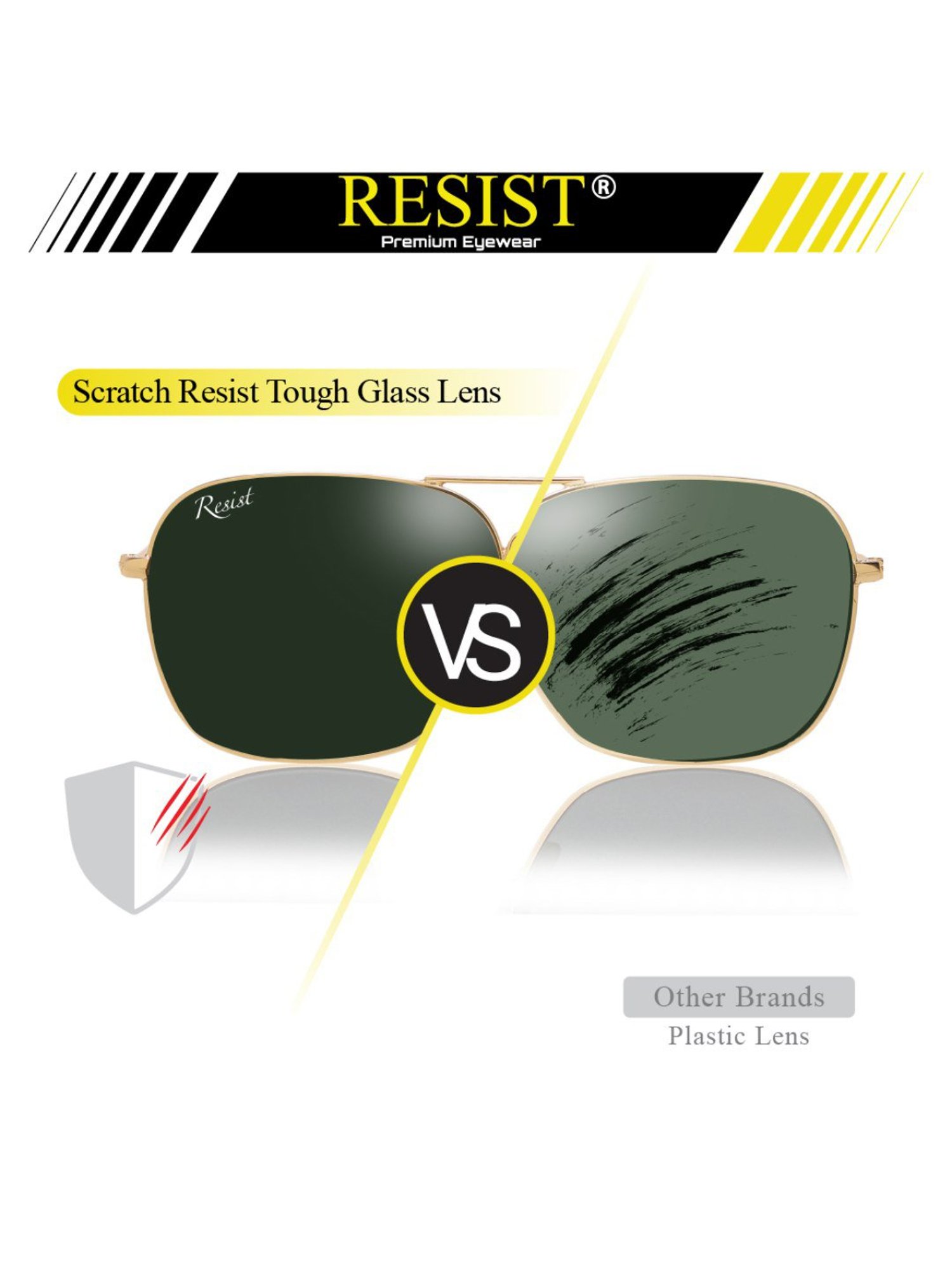 Resist Eyewear Green Rectangular Unisex Sunglasses