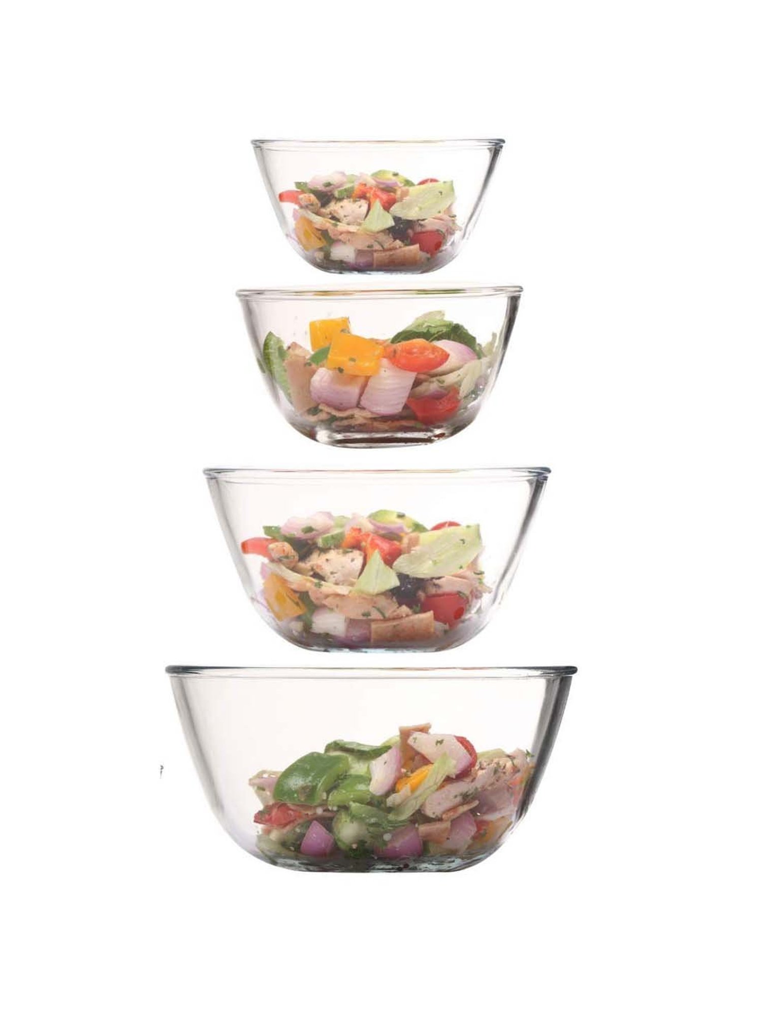 Femora Transparent Glass Mixing Bowl - Set of 4