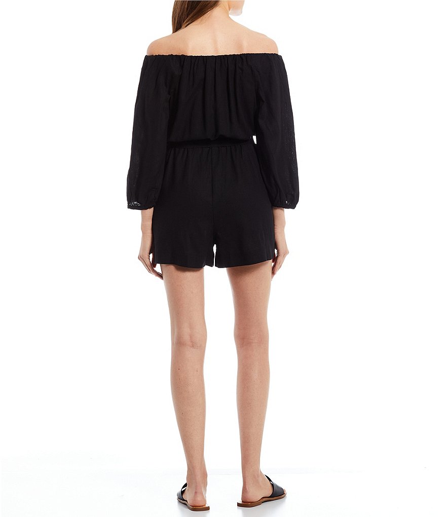 GB Belted Off-the-Shoulder Romper