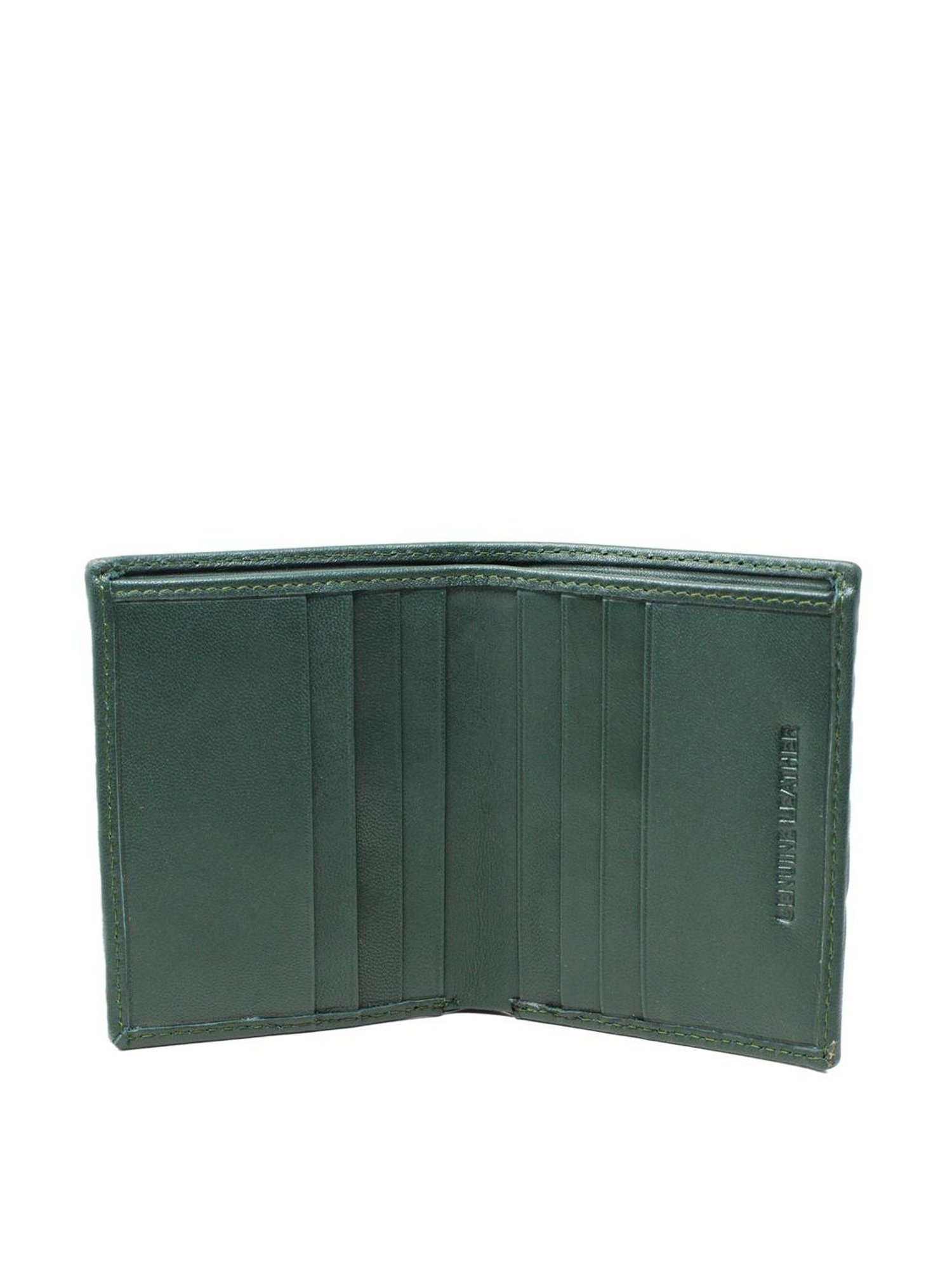 Tohl Matera Green Casual Leather Bi-Fold Wallets,Card Holder & Pen Holder Set for Men