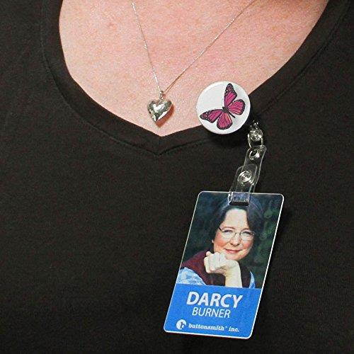 Buttonsmith Butterfly Retractable Tinker Reel Key Reel with Rotating Alligator Clip and Swappable Tinker Tops - Made in the USA, 1 Year Warranty