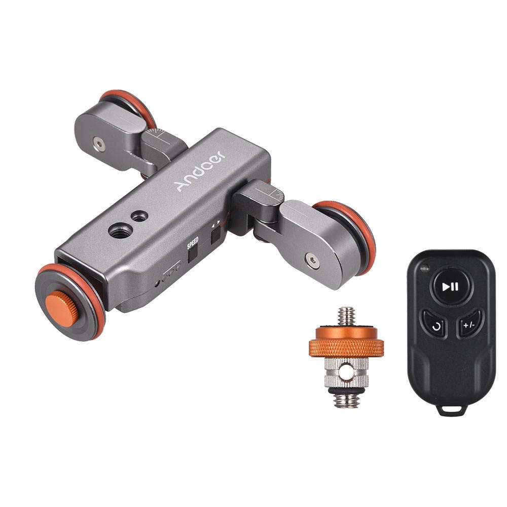 Andoer L4 PRO Motorized Camera Video Dolly with Scale Indication Electric Track Slider Wireless Remote Control/1800mAh Rechargeable   Battery 3 Speed Adjustable Mini Slider Skater for Cameras and