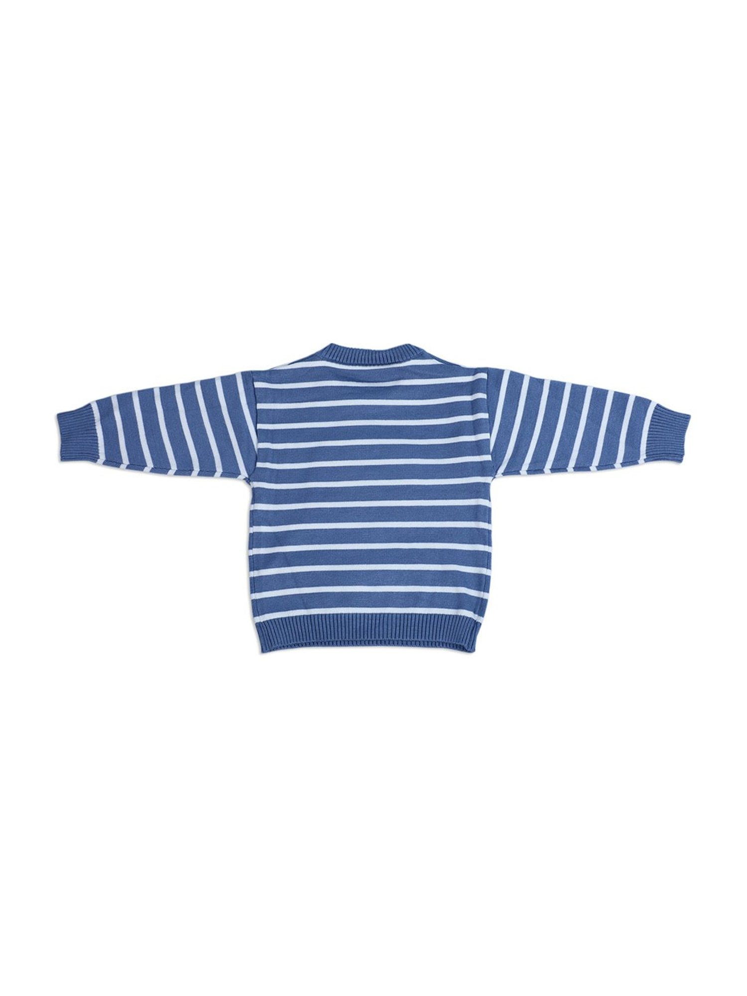 Baby Moo Kids Blue & Yellow Printed Full Sleeves Sweater