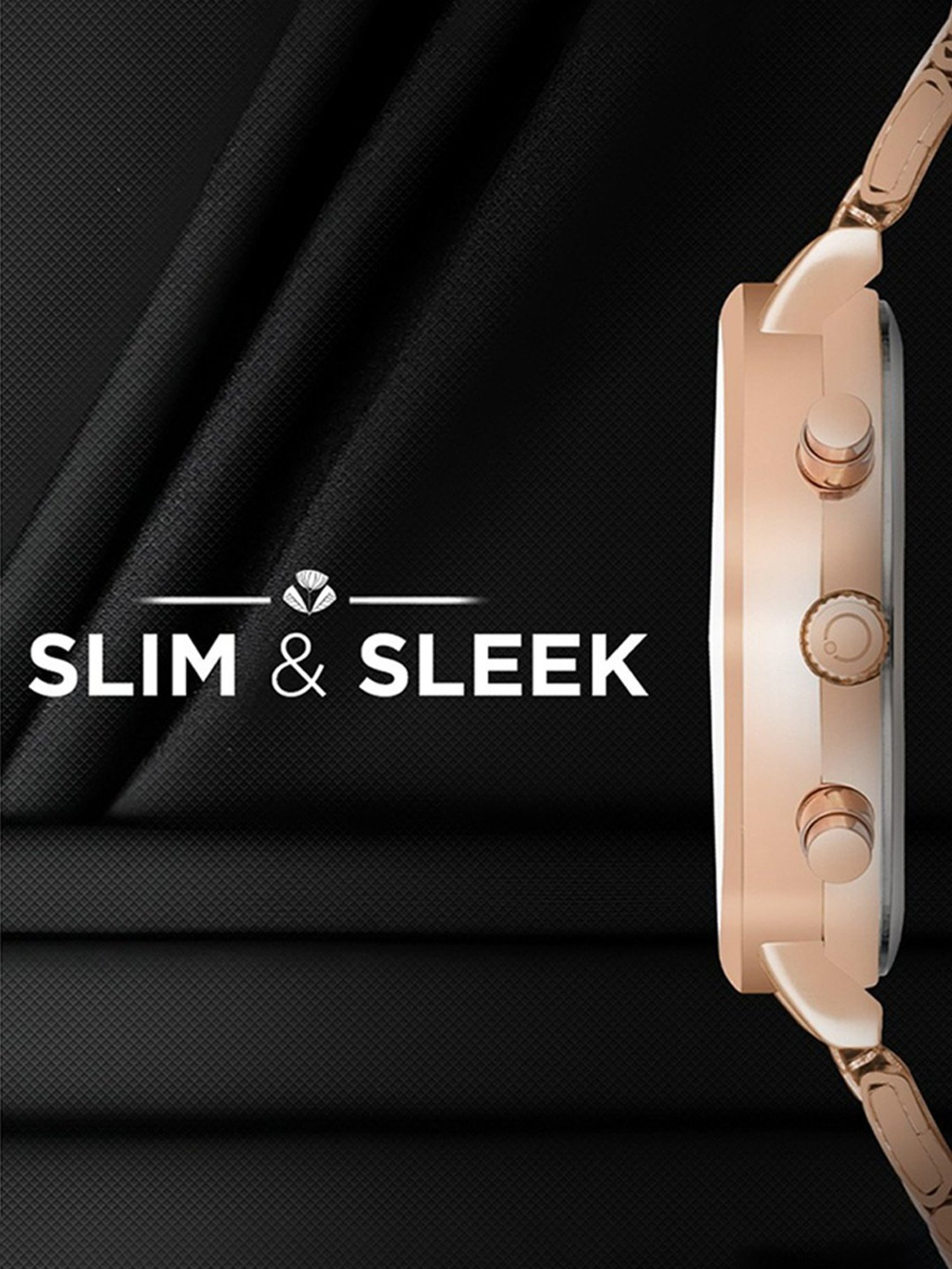 Carlington Iconic 2039 RoseBlack Chronograph Watch for Women