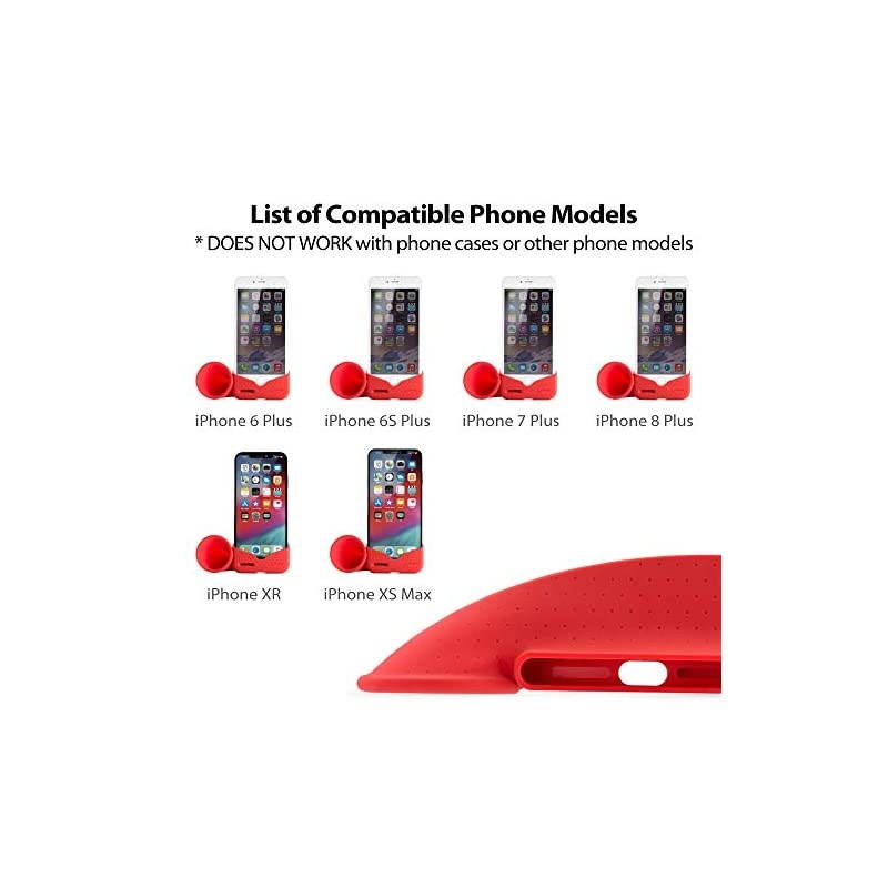 Collection Acoustic Sound Amplifier Phone Stand Speaker Desktop Dock Cradle for iPhone 11 amp 11 Pro Max XR amp XS Max iPhone 8 7 6 6s Plus Horn Stand Series Red Large