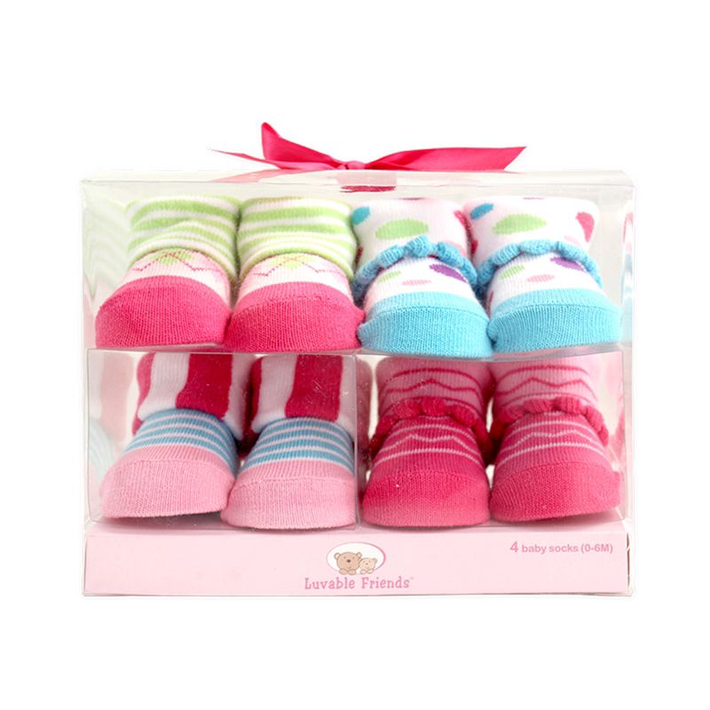 Luvable Friends Baby Girl Socks Giftset, Patterns, 0-9 Months
