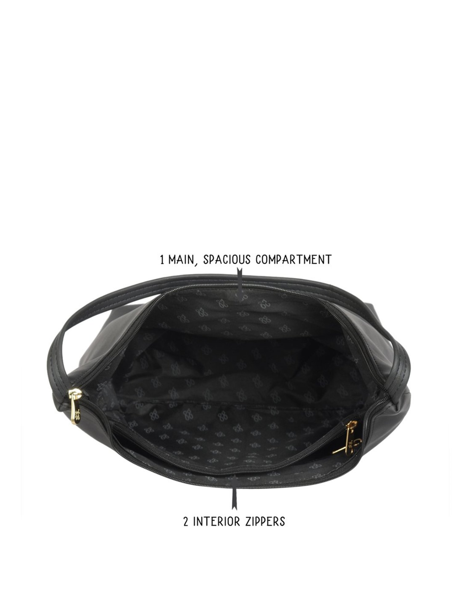 Baggit Black Solid Medium Hobo Handbag