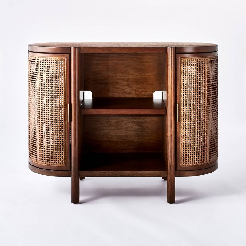 Portola Hills Caned Door Console with Shelves Walnut - Threshold™ designed with Studio McGee