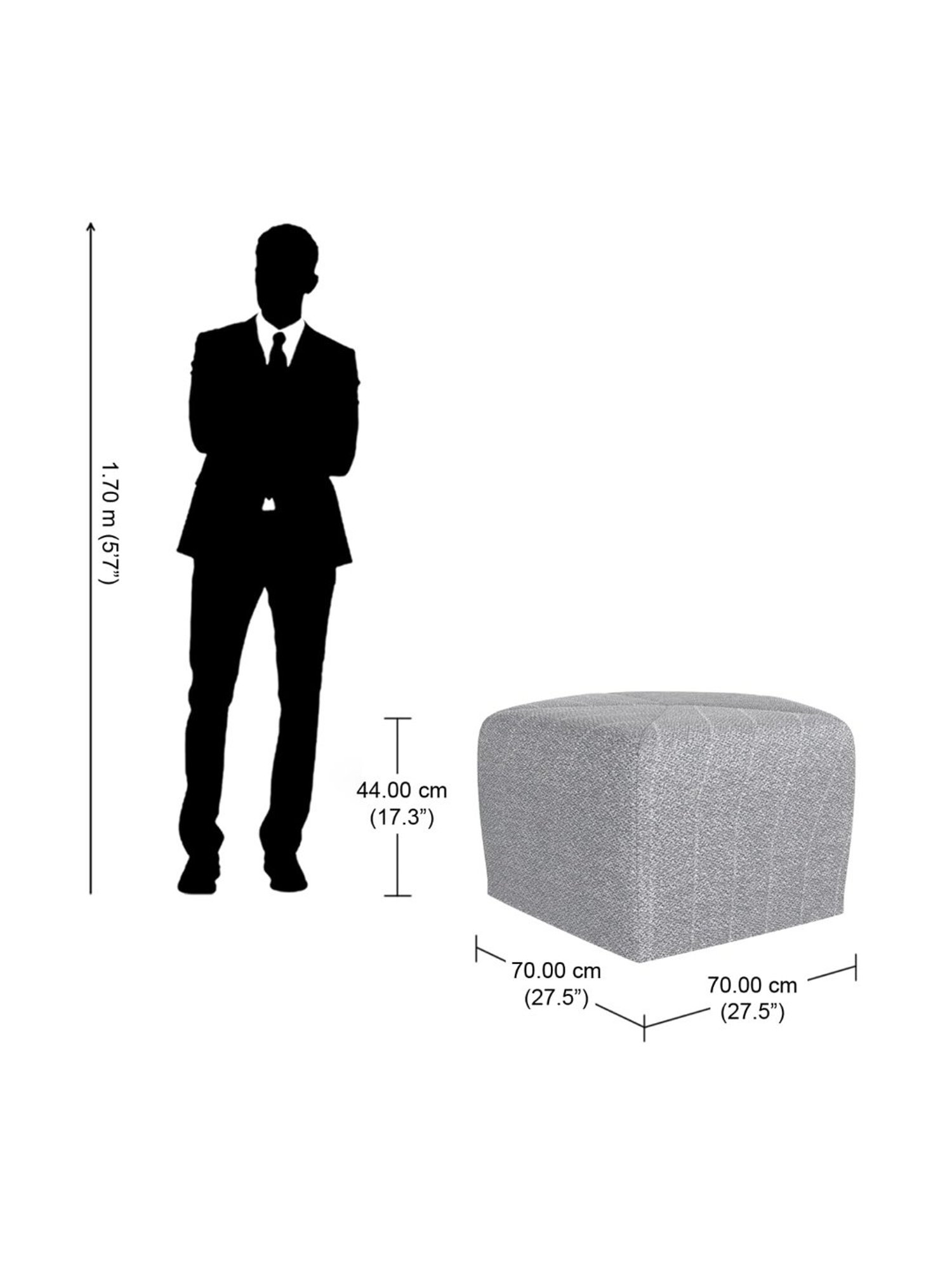 Godrej Interio Altair ?Grey PU Foam Pouf (1 Year Warranty)