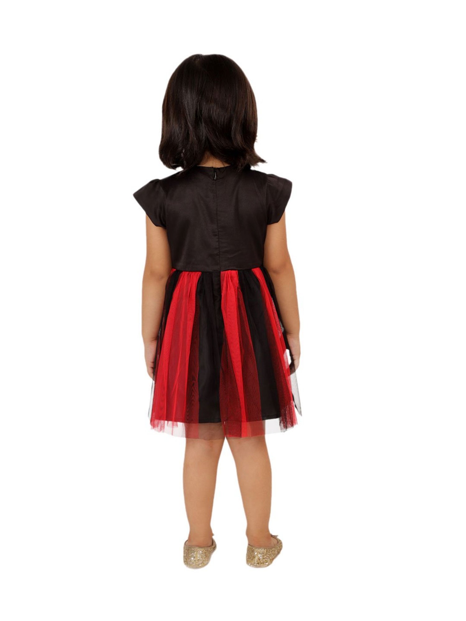 KidsDew Kids Black & Red Solid Dress