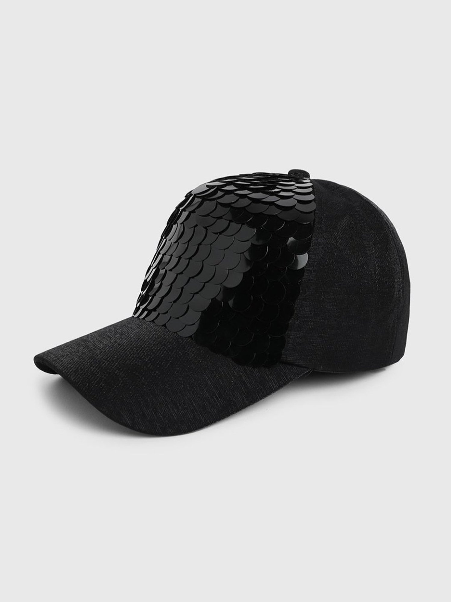 HauteSauce Black Embellished Baseball Cap