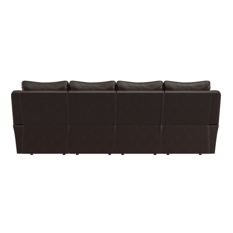 Aaron 4 Seat Wall Hugger Recliner Sofa Renu Leather Coffee Brown - ProLounger