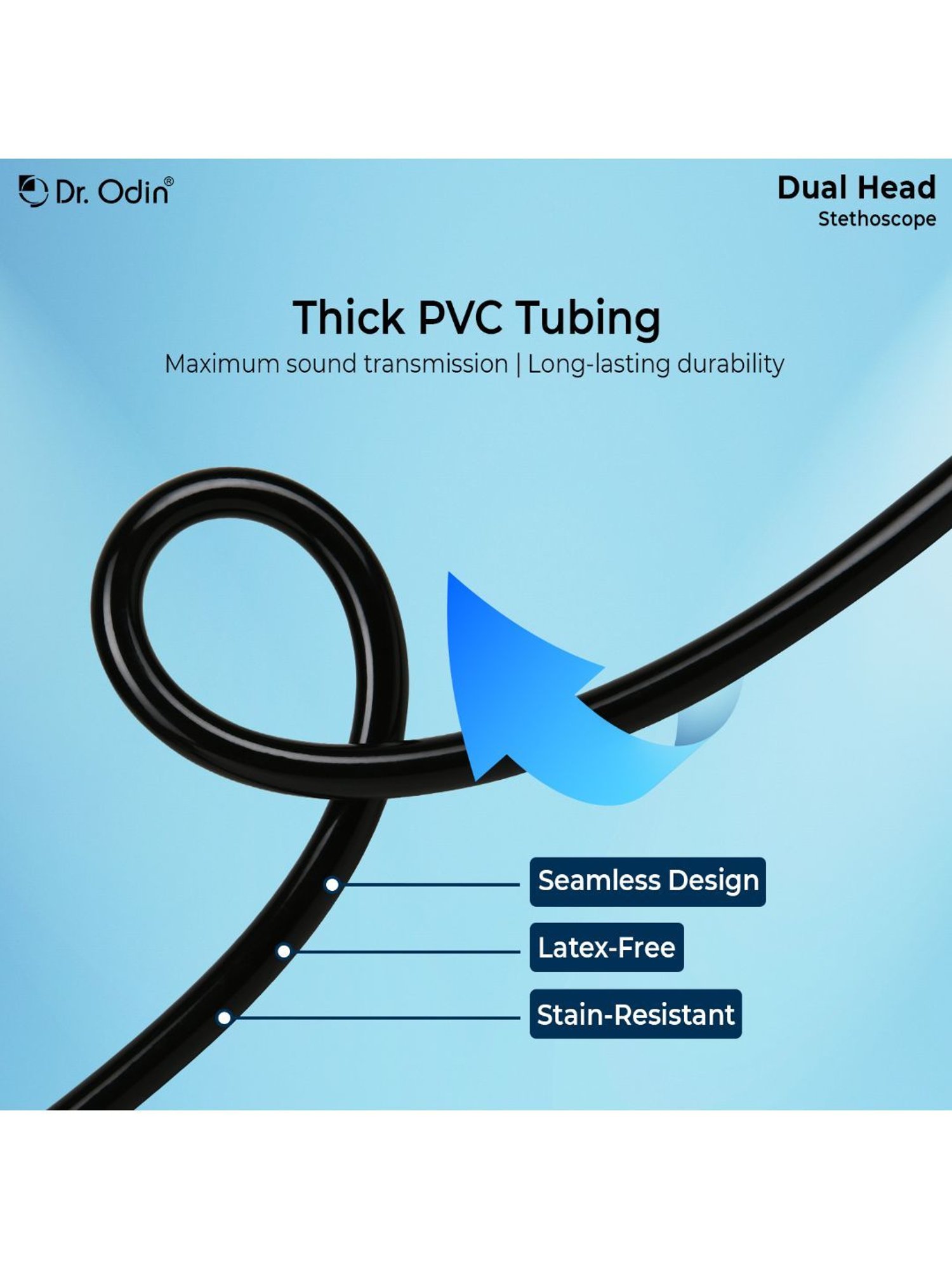 Dr. Odin Dual Head Brass Frame Stethoscope (Black)