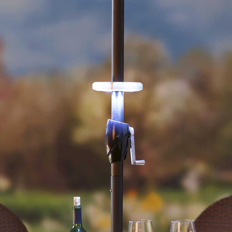 Lakeside White Circular LED Pole Light for the Patio or an Umbrella