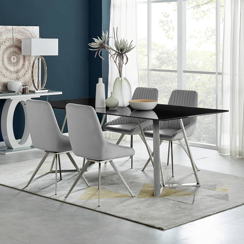5pc Cressida and Skye Rectangular Dining Set Gray - Armen Living