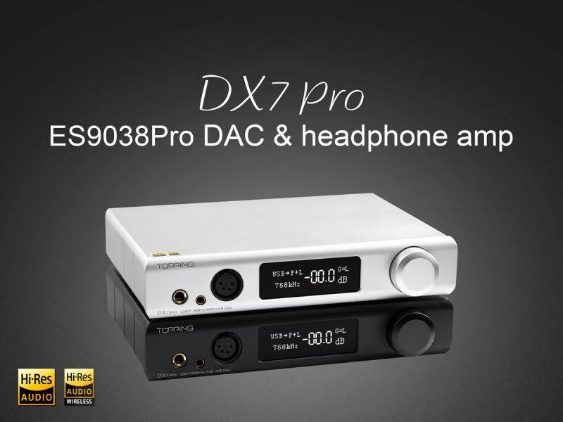 TOPPING DX7 Pro ES9038Pro DAC & Headphone amp Bluetooth 5.0 32BIT/768kHz DSD1024 Wireless Decoder Headphone Amplifier