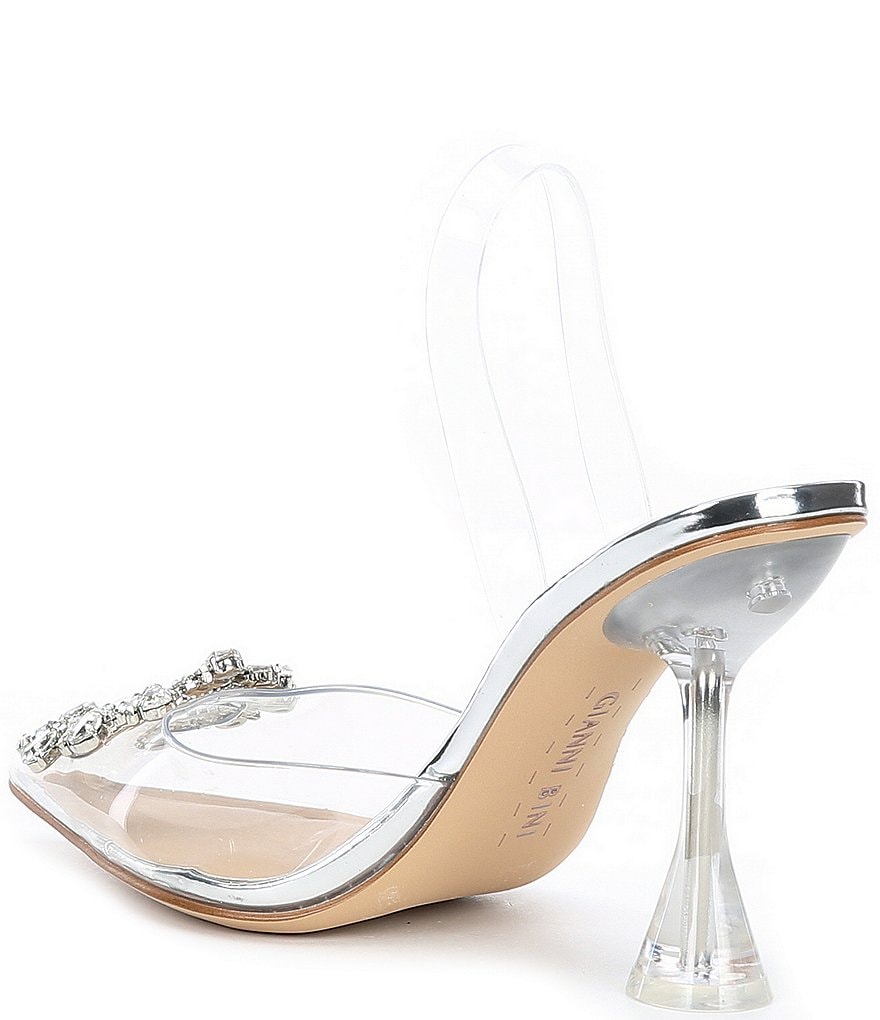 Gianni Bini Vivyee Clear Rhinestone Pointed Toe Sculptural Heel Pumps