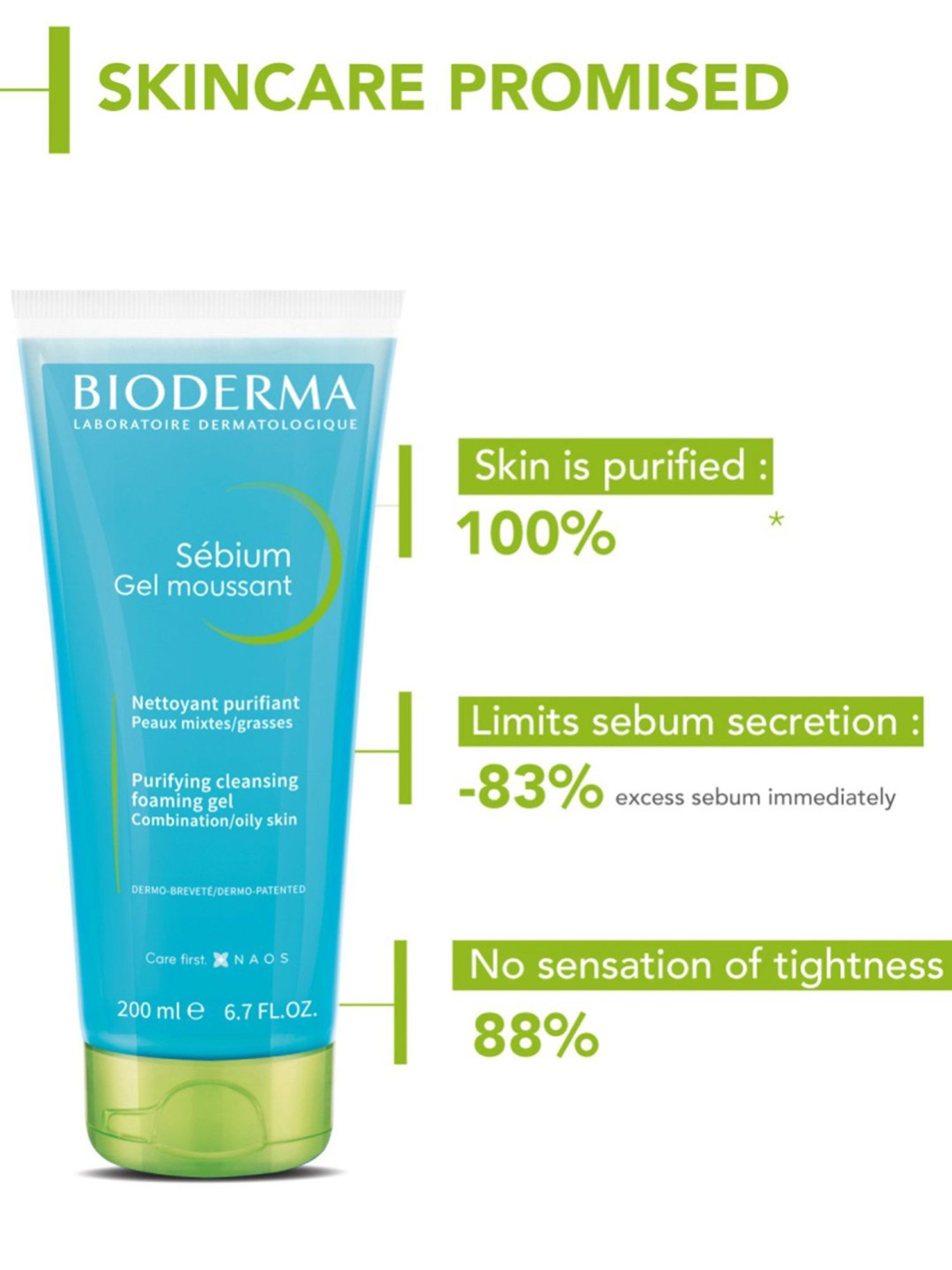 Bioderma Sebium Gel Moussant Purifying Cleansing Foaming Gel - 200 ml