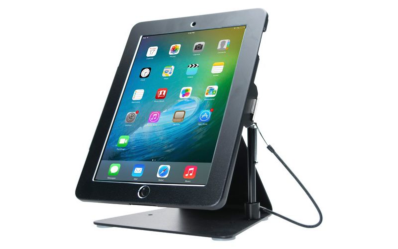 CTA Digital Desktop Anti-Theft Stand Ipad Black Case Rotates 360 Degrees - Black