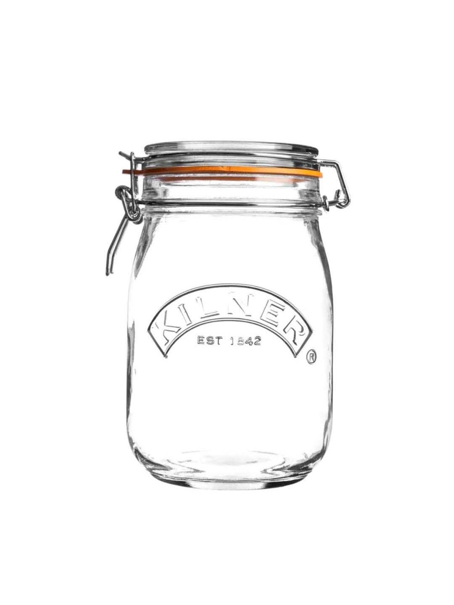 Kilner Transparent Glass Clip Top Round Jar (1 L)