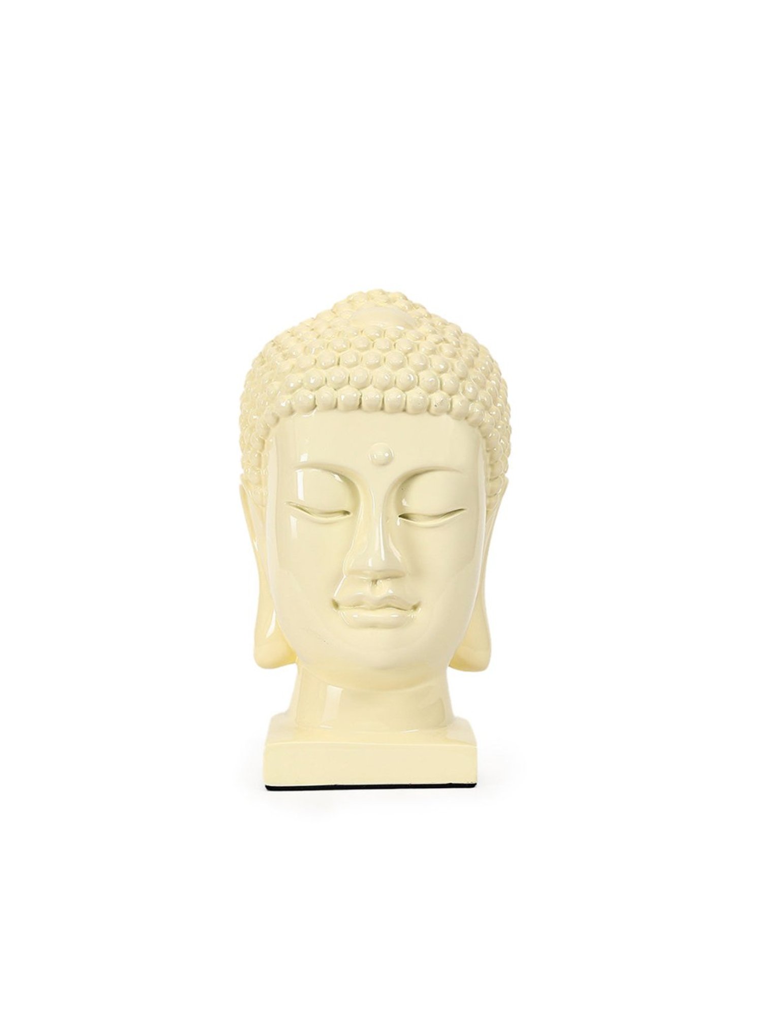 Home4U White Resin Buddha Head