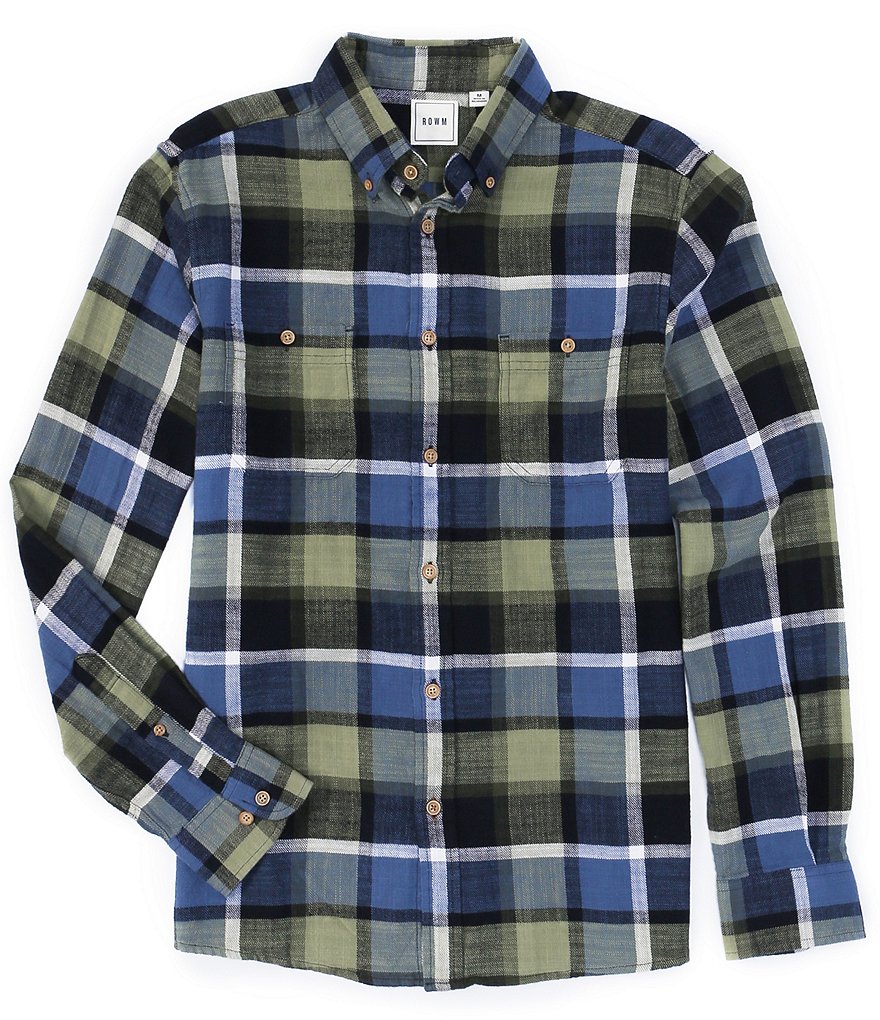 Rowm Big & Tall Long Sleeve Plaid Sportshirt