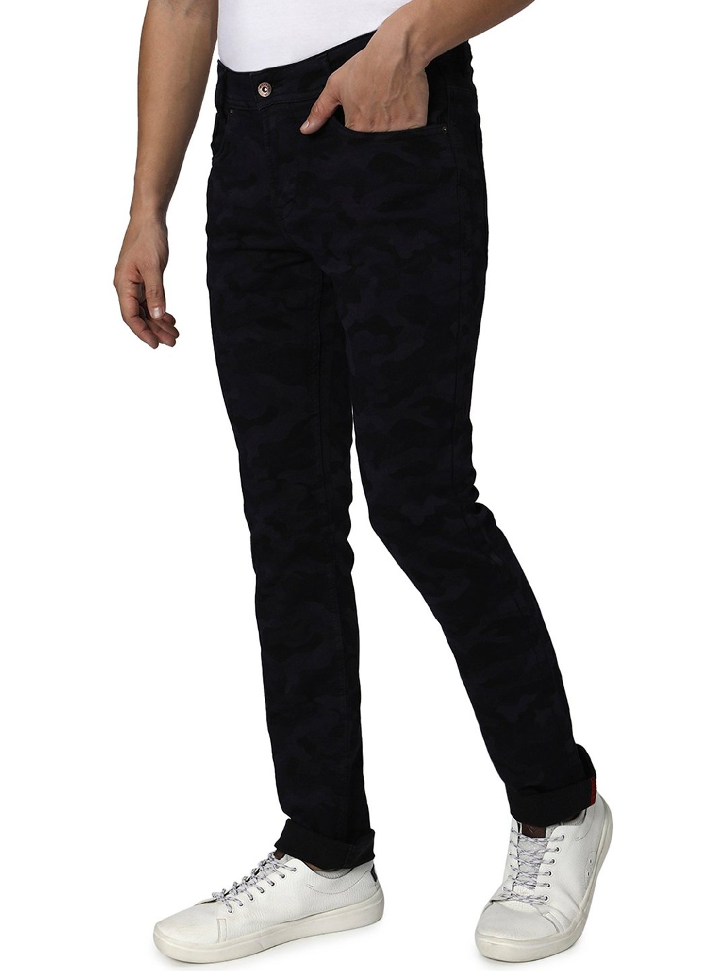 Mufti Dark Indigo Blue Slim Fit Lightly Washed Jeans