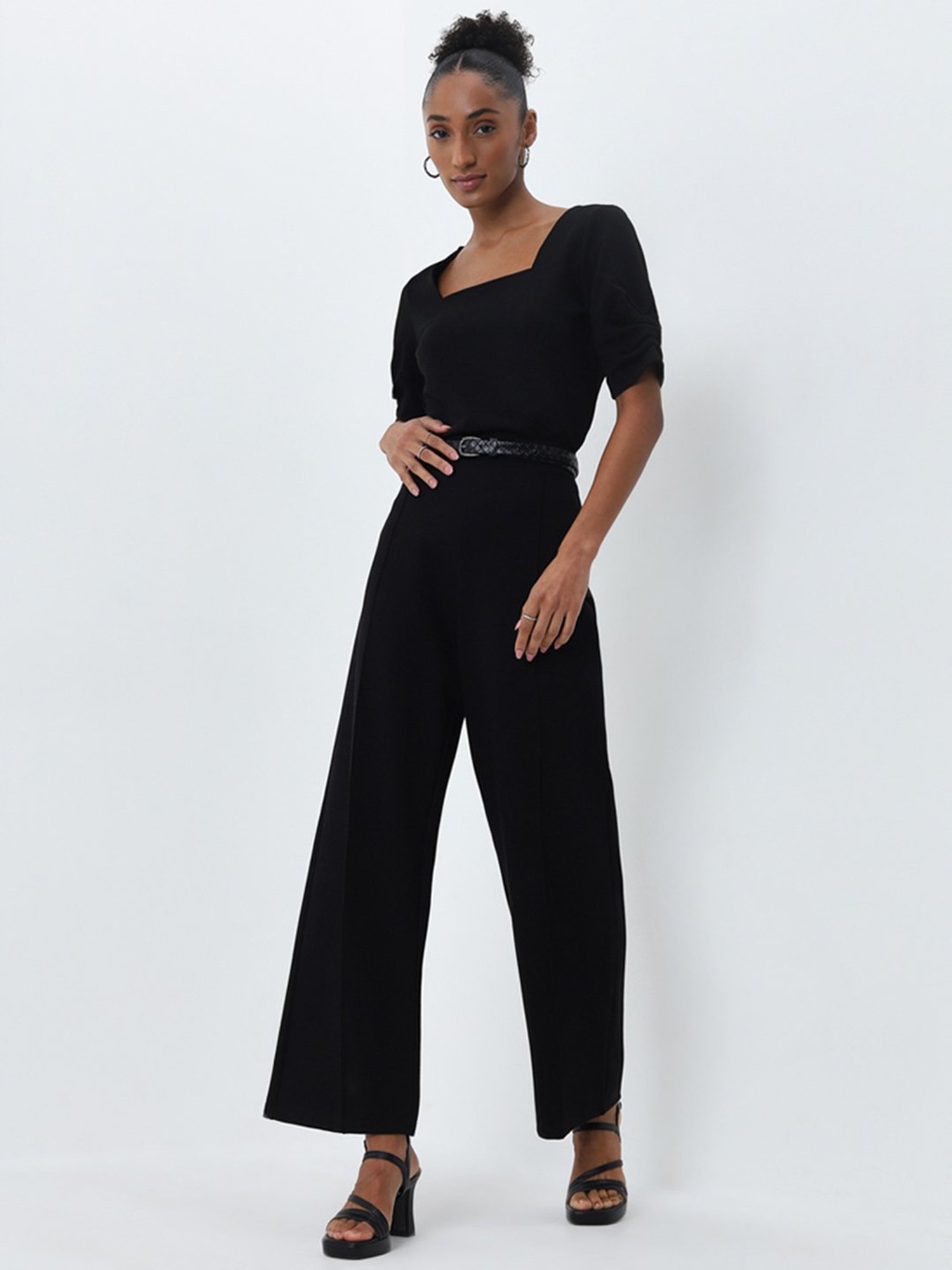 Wardrobe by Westside Black Self-Textured Top