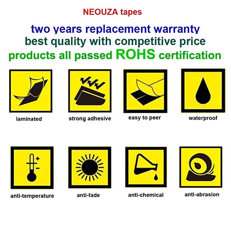 Great Quality Compatible for Brother PTouch Laminated Tze Tz Label Tape Cartridge 12mmx8m TZe631 Black on Yellow