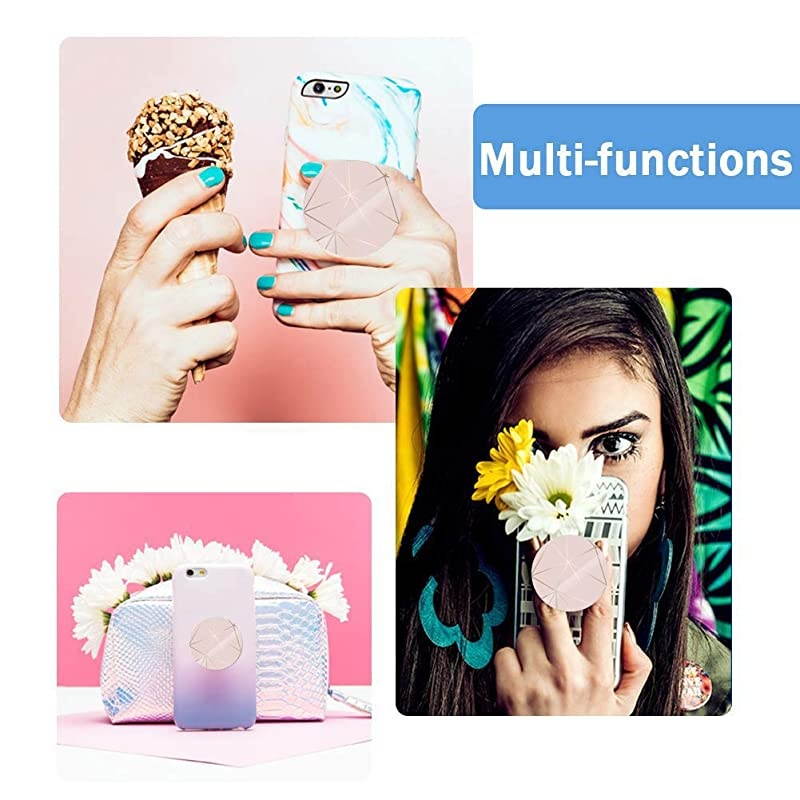 Mounts and Stands Expanding Stand Grip Mount Socket for Smartphones iPhone and Tablets Pink Golden Lines