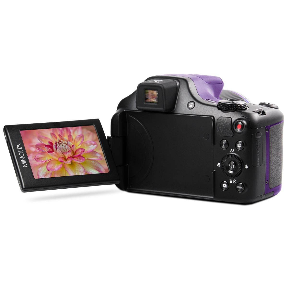 Minolta MN67Z 20MP Full HD Wi-Fi Bridge Camera with 67x Optical Zoom, Purple