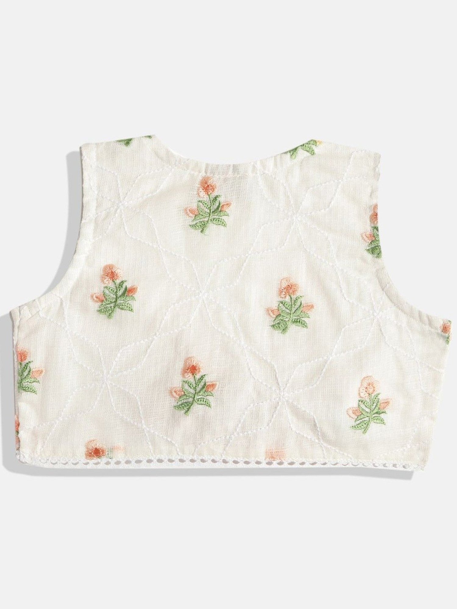 TWISHA Kids Peach & White Printed Jumpsuit Set