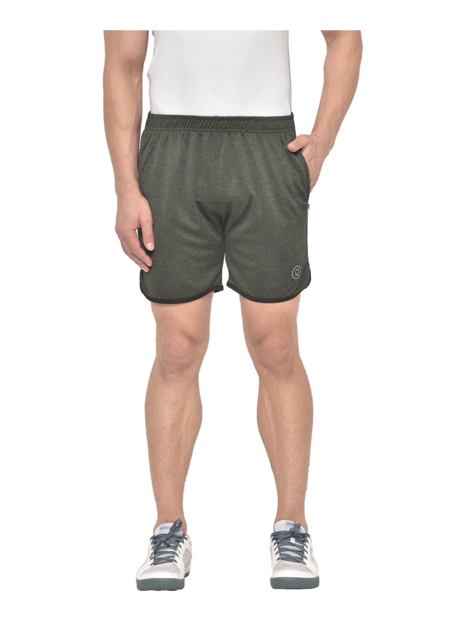 Chkokko Olive Green Regular Fit Sports Shorts