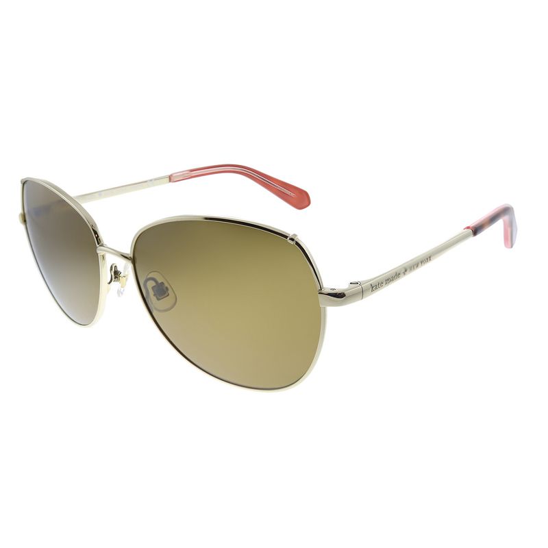Kate Spade Candida/P/S 3YG Womens Round Polarized Sunglasses Light Gold 58mm